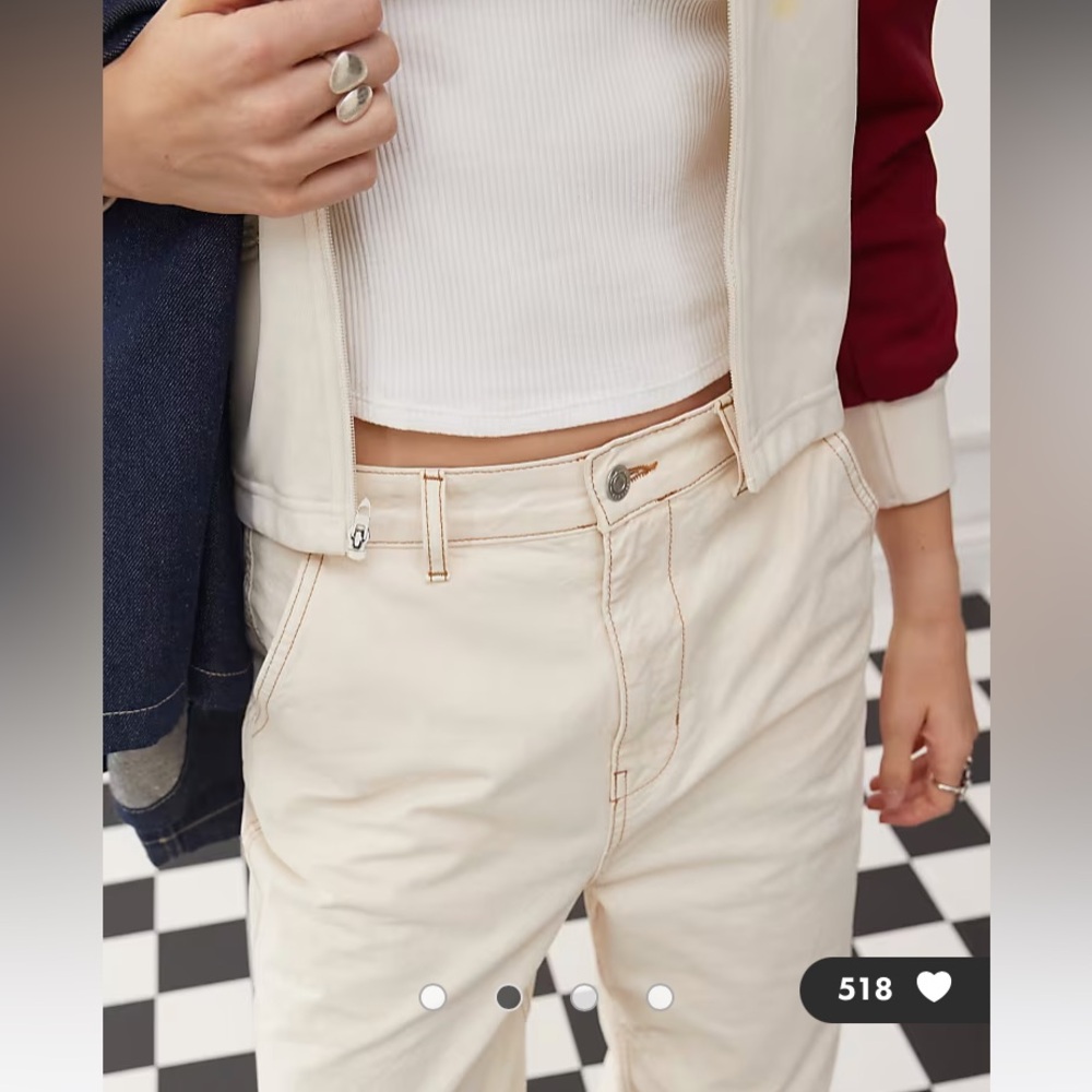 Reclaimed Vintage unisex western baggy dad jeans in ecru (cream). Size S. NWOT - Picture 4 of 9